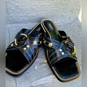 Black stylish  slice sandals size 10